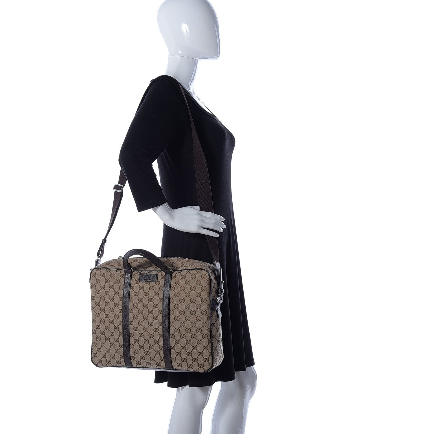 Gucci Monogram Briefcase Dark Brown 2 of 14
