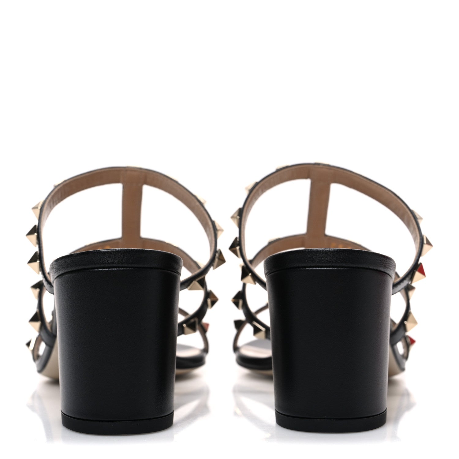Valentino Garavani Calfskin Rockstud 60mm Caged Slide Sandals 40 Black 6 of 11