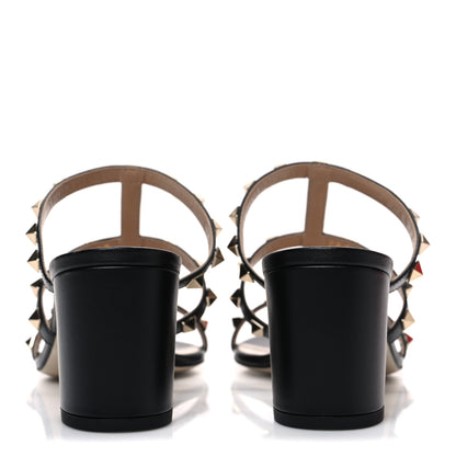 Valentino Garavani Calfskin Rockstud 60mm Caged Slide Sandals 40 Black 6 of 11
