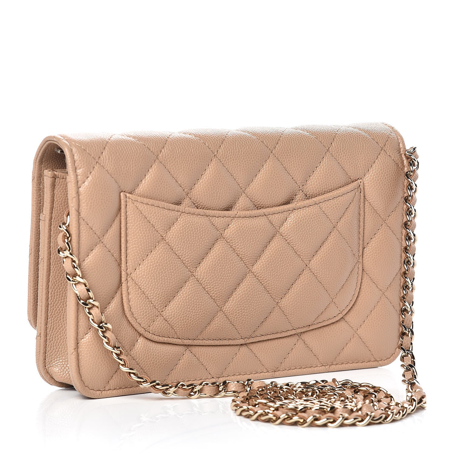Chanel Caviar Quilted Wallet On Chain WOC Beige 3 of 11