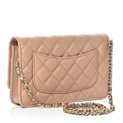 Chanel Caviar Quilted Wallet On Chain WOC Beige 3 of 11