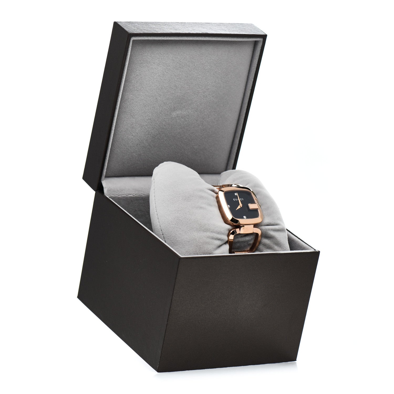 Gucci Stainless Steel Diamond 32mm G-Gucci Square Quartz Watch Black 5 of 5