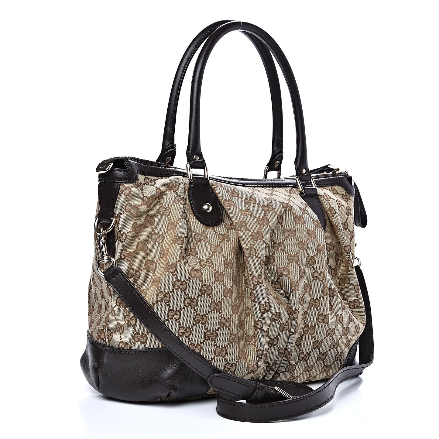 Monogram Large Sukey Top Handle Bag Beige Dark Brown