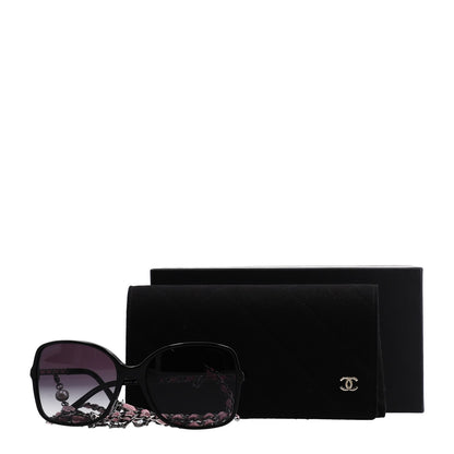 Chanel Acetate Metal Lambskin Square Chain Sunglasses 5210-Q-A Black Pink 8 of 8
