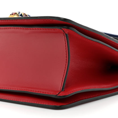 Gucci Calfskin Sylvie Web Small Queen Margaret Top Handle Bag Red 9 of 10