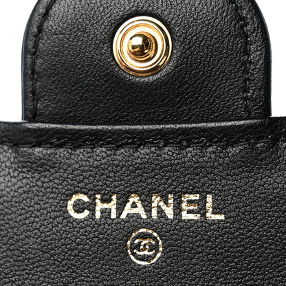 Chanel Lambskin Quilted Compact Flap Wallet Black 6 of 11