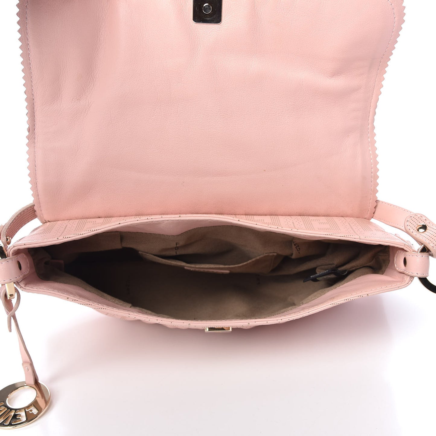 Calfskin Perforated Small Chef Shoulder Bag Pink
