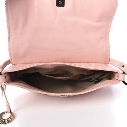 Fendi Calfskin Perforated Small Chef Shoulder Bag Pink 5 of 9