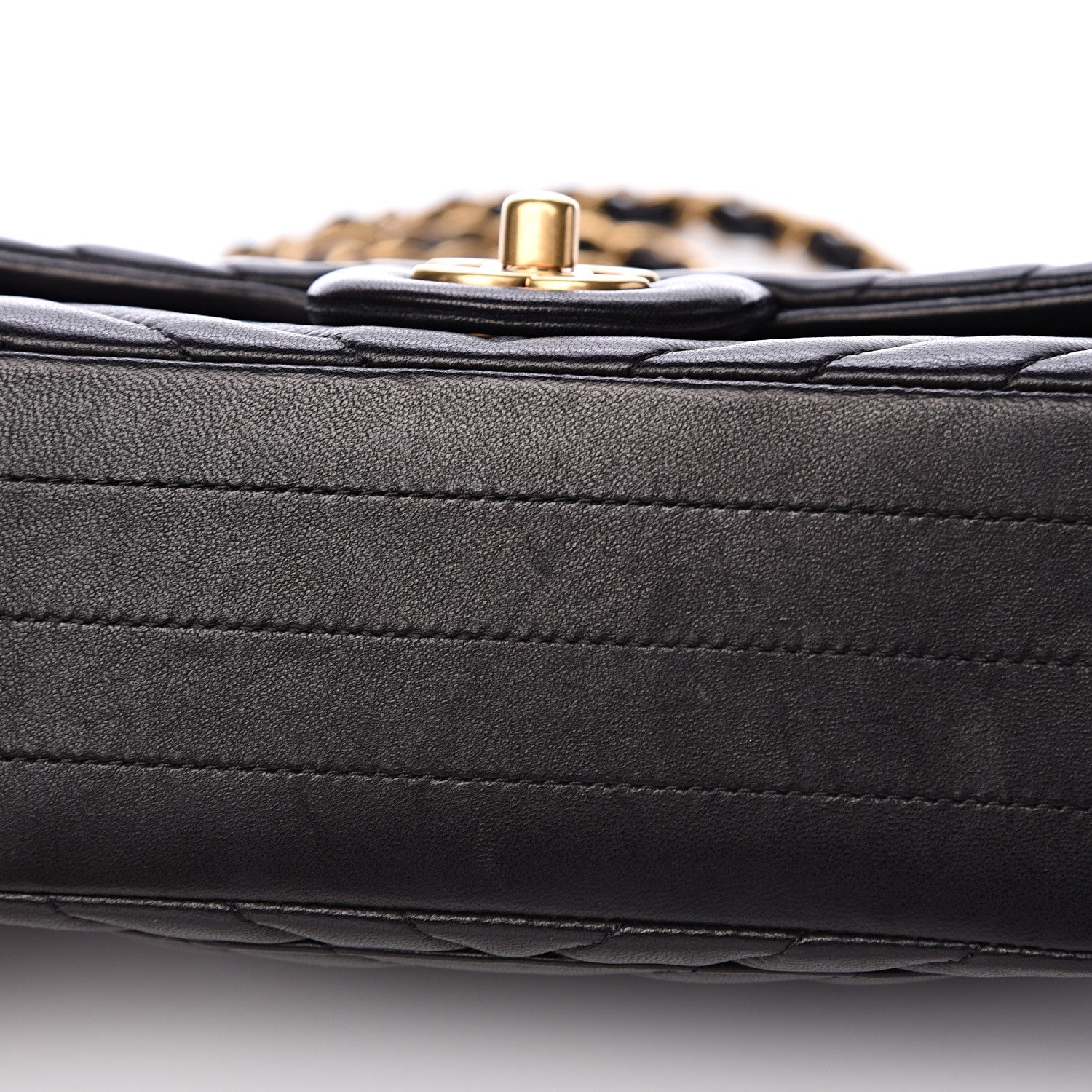 Chanel Lambskin Chevron Quilted Mini Rectangular Flap Black 10 of 15