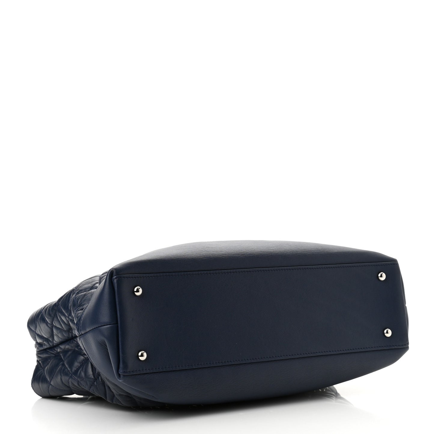 Aged Calfskin Quilted Be CC Tote Blue