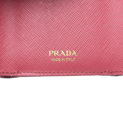 Prada Saffiano Metal Small Tri-Fold Wallet Peonia 6 of 6