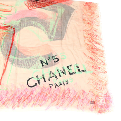 Chanel Cashmere CC N°5 Scarf Shawl Multicolor 3 of 3