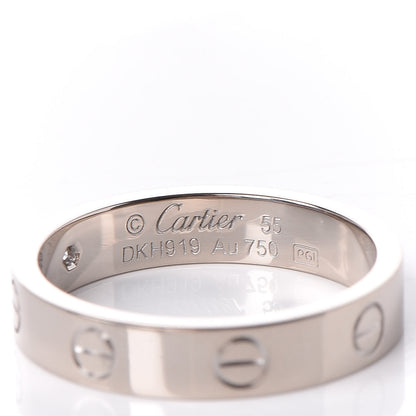 Cartier 18K White Gold Diamond 3.5mm LOVE Wedding Band Ring 55 7.25 4 of 5
