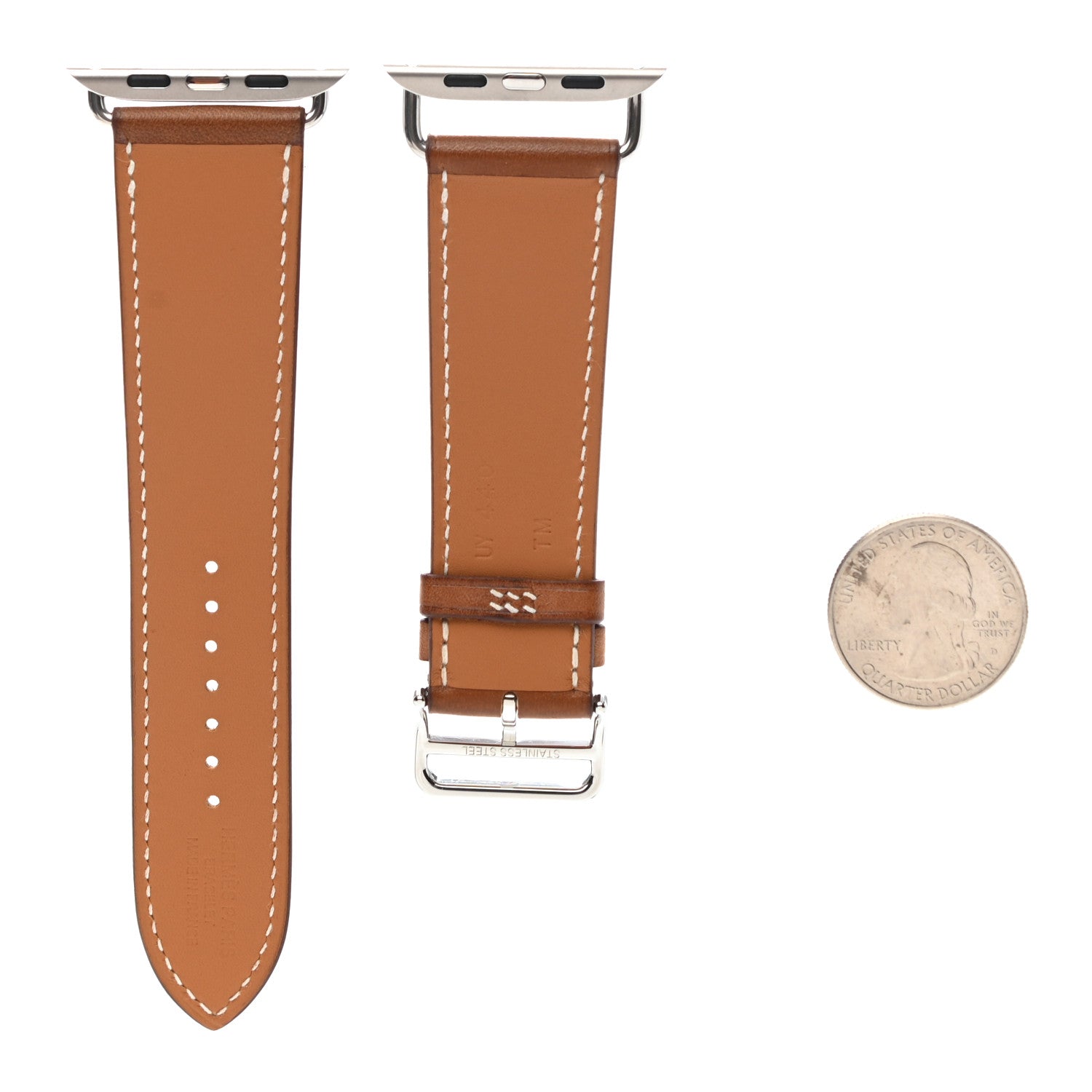 Hermes Barenia 38mm Apple Watch Single Tour Band Fauve 2 of 6