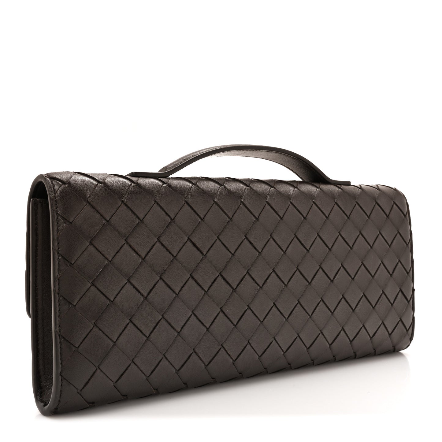 Nappa Intrecciato Long Andiamo Top Handle Clutch Fondant