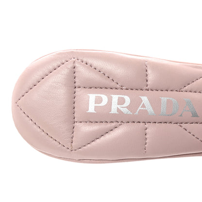 Prada Fabric Logo Embroidered 65mm Block Heel Slide Sandals 38 Alabastro Talco 8 of 9