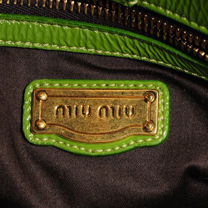 Miu Miu Vernice Shopping Tote Green 6 of 8
