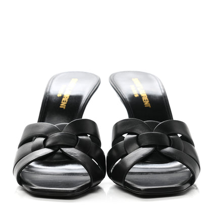 Saint Laurent Calfskin Tribute 85 Slide Sandals 36 Black 2 of 8