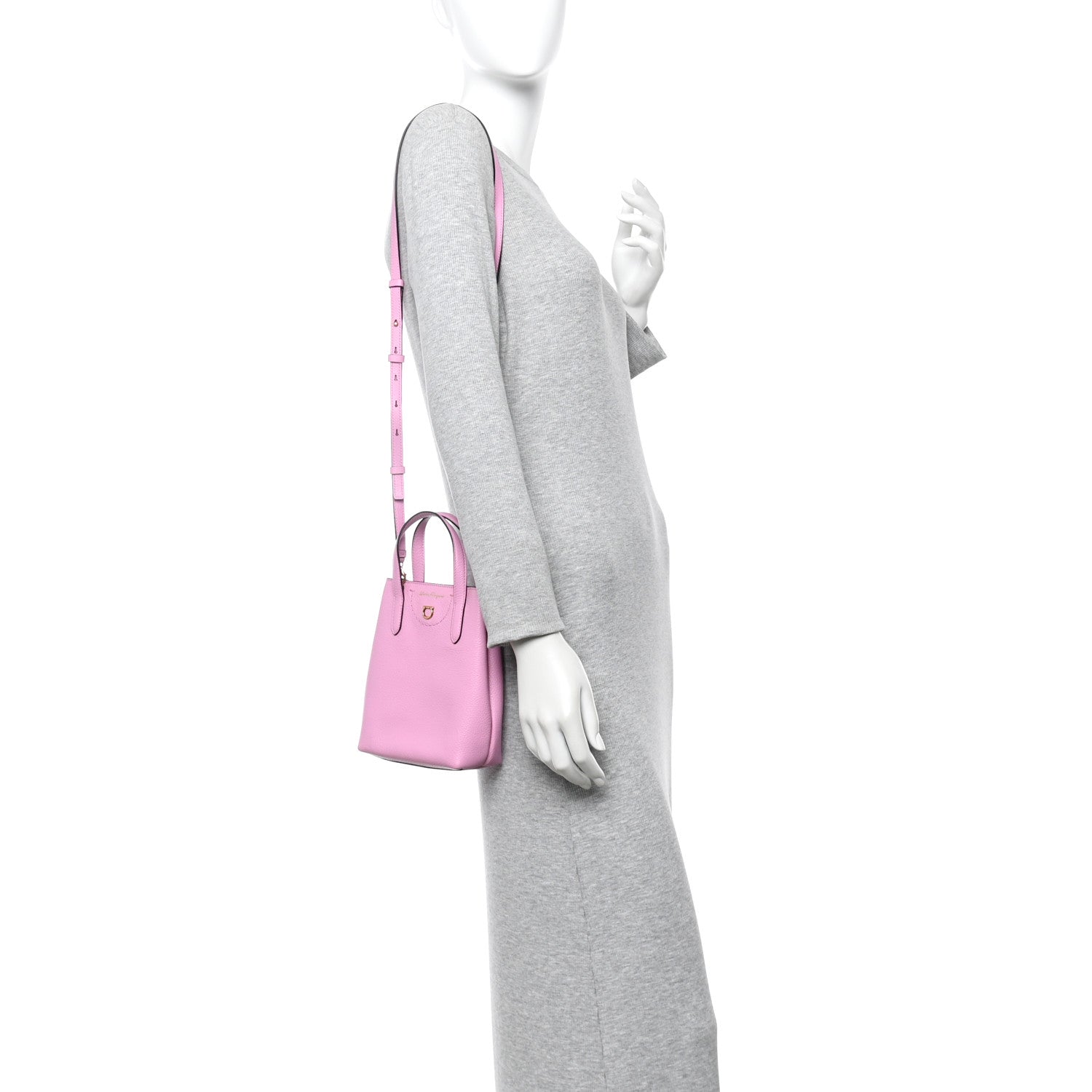 Salvatore Ferragamo Tumbled Calfskin Gancini Mini Bag Pink 2 of 10