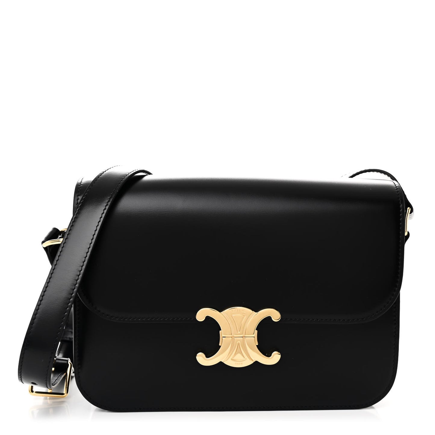 Shiny Calfskin Medium Triomphe Black