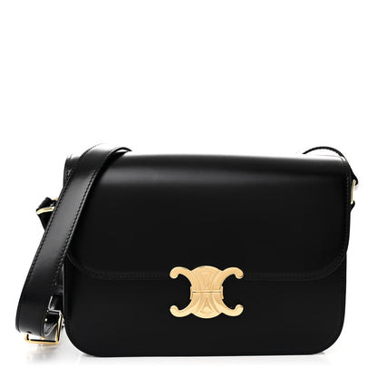 Celine Shiny Calfskin Medium Triomphe Black 1 of 10