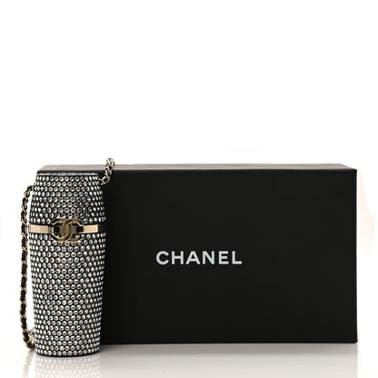 Chanel Metal Resin Lambskin Crystal Lipstick Case Long Necklace On Chain Silver Black Gold 10 of 10