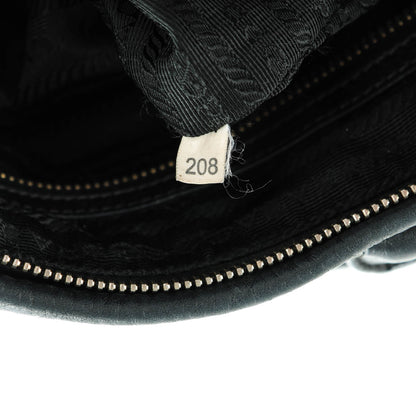 Prada Nylon Vitello Daino Shopping Satchel Black 7 of 7
