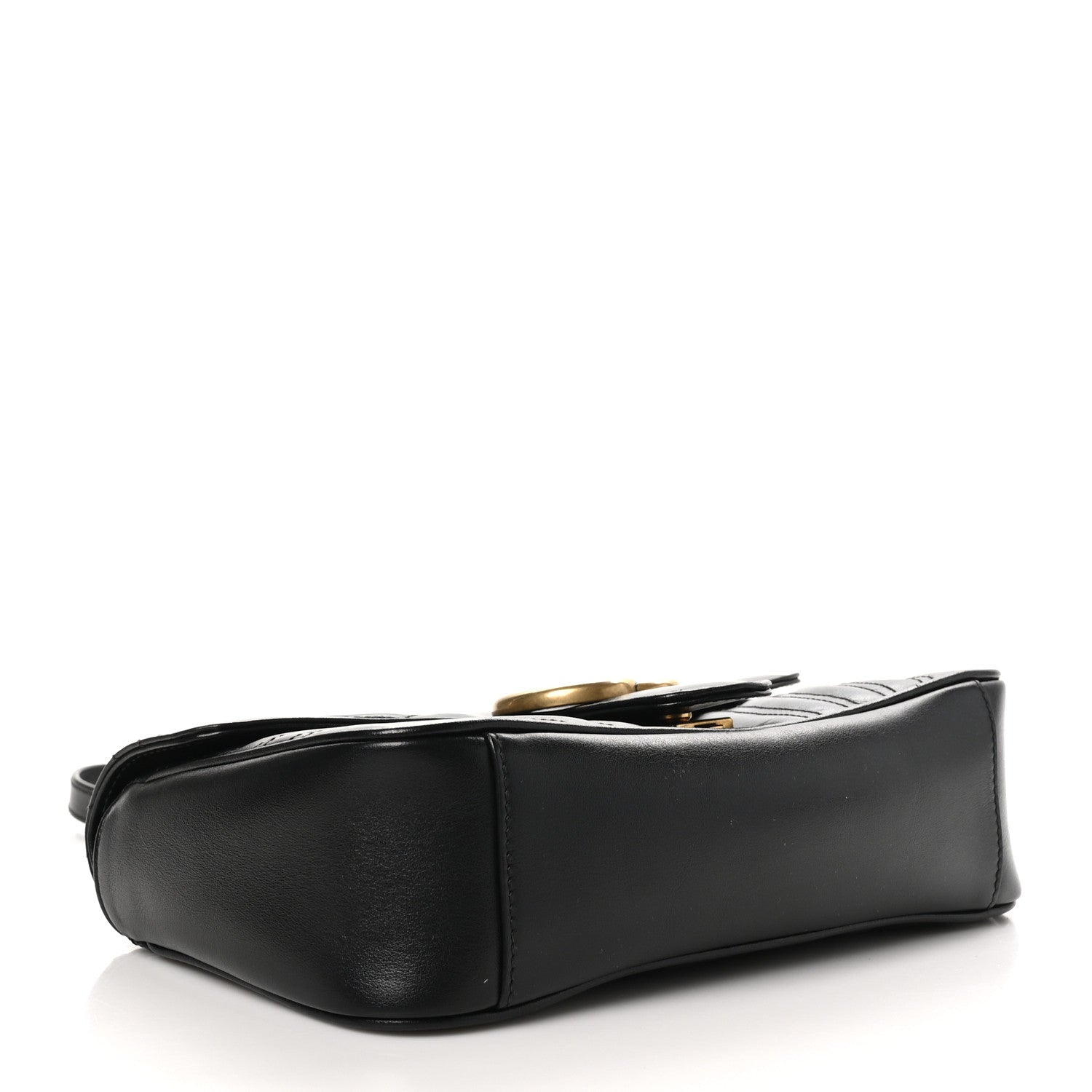 Gucci Calfskin Matelasse Small GG Marmont Shoulder Bag Black 4 of 11