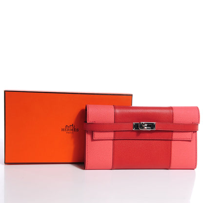 Hermes Epsom Flag Kelly Longue Wallet Corail Flamingo 5 of 9