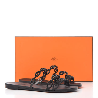 Hermes Rubber Chaine d'Ancre Rivage Sandals 35 Black 8 of 8