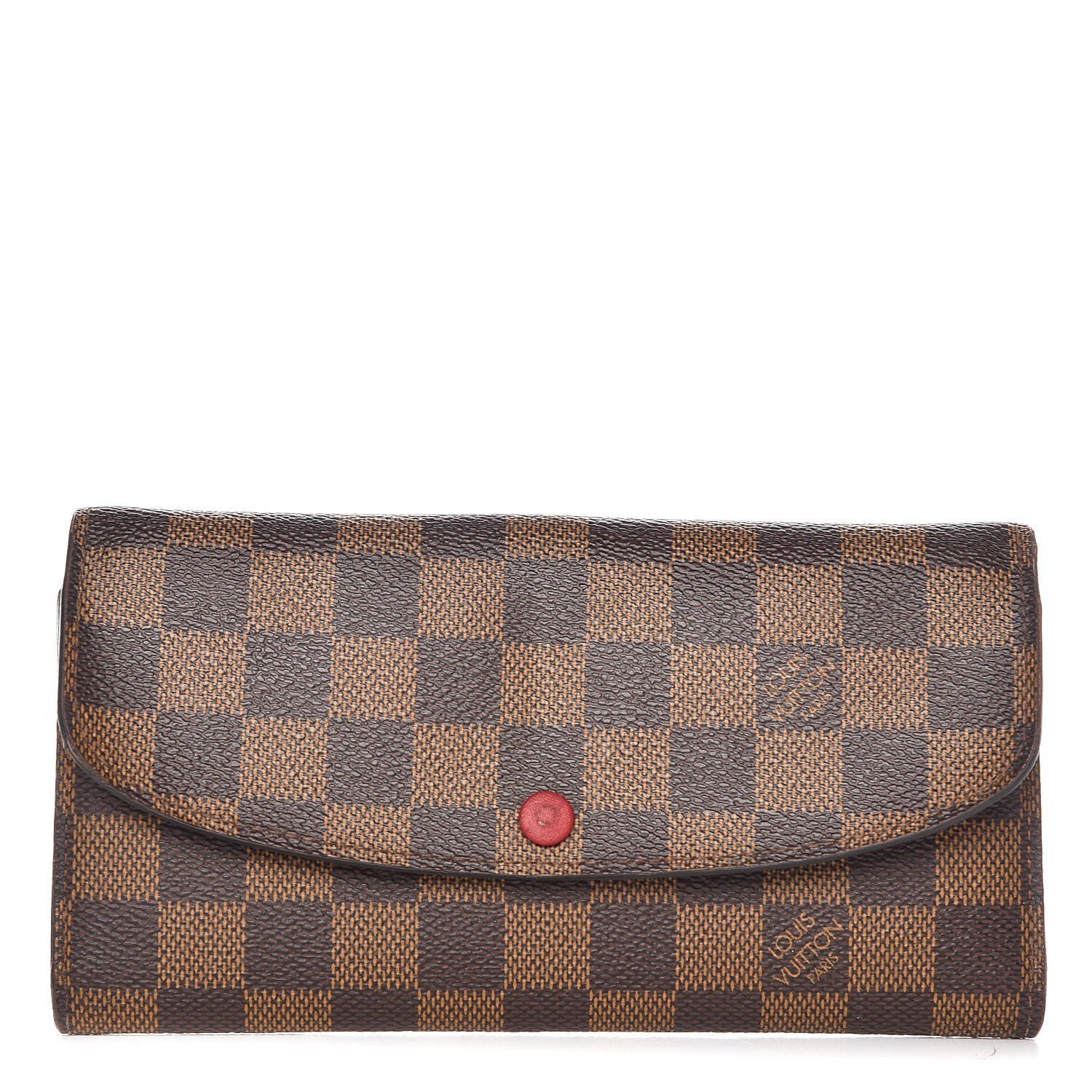 Louis Vuitton Damier Ebene Emilie Wallet Red 1 of 11