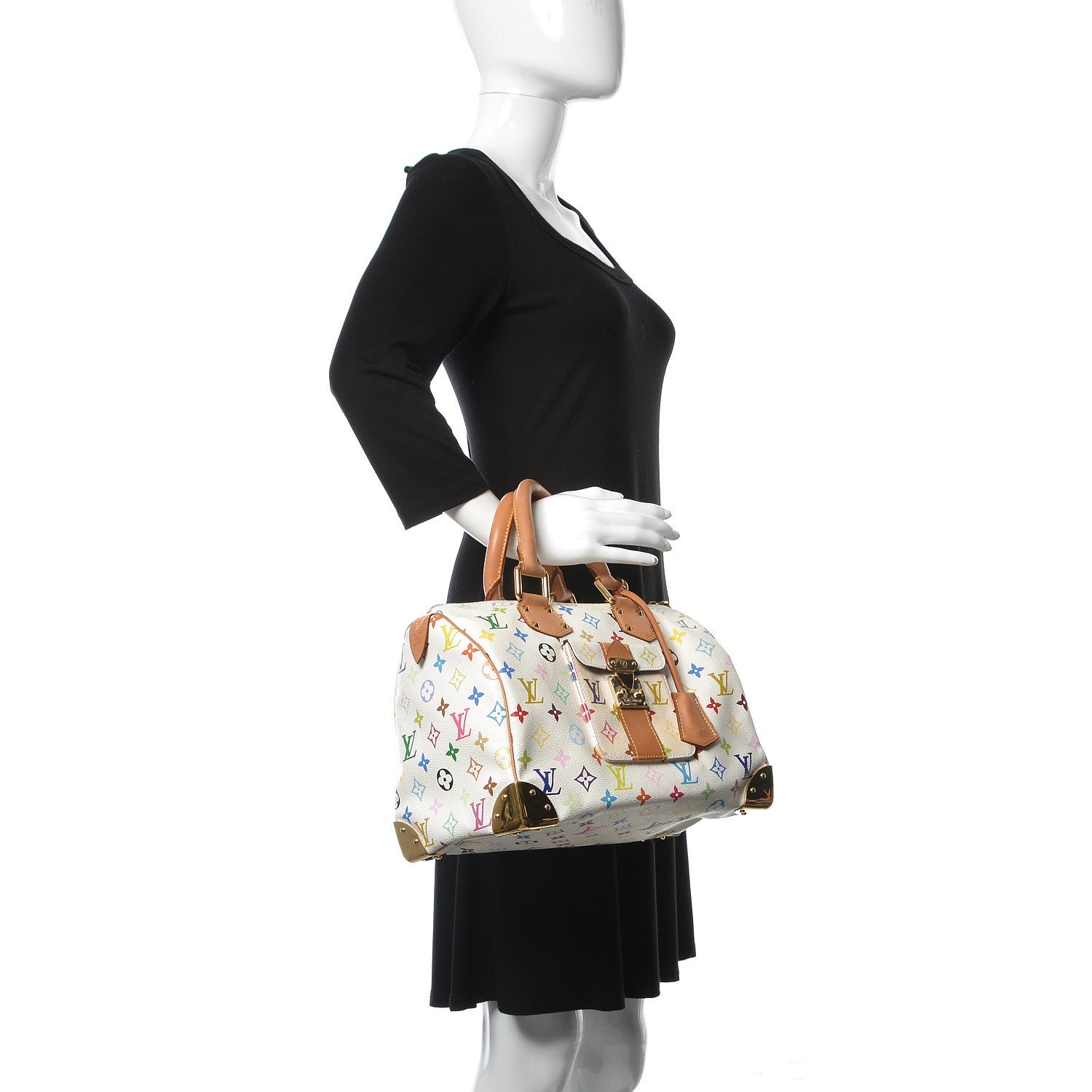 Louis Vuitton Monogram Multicolor Speedy 30 White 2 of 16