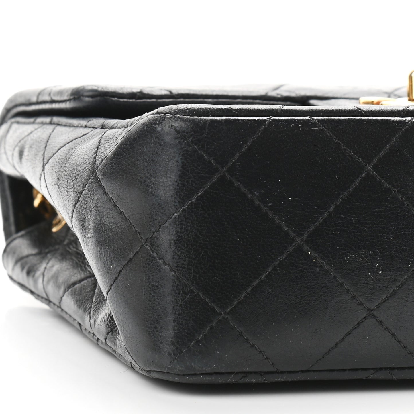Lambskin Quilted Mini Square Flap Bag Black