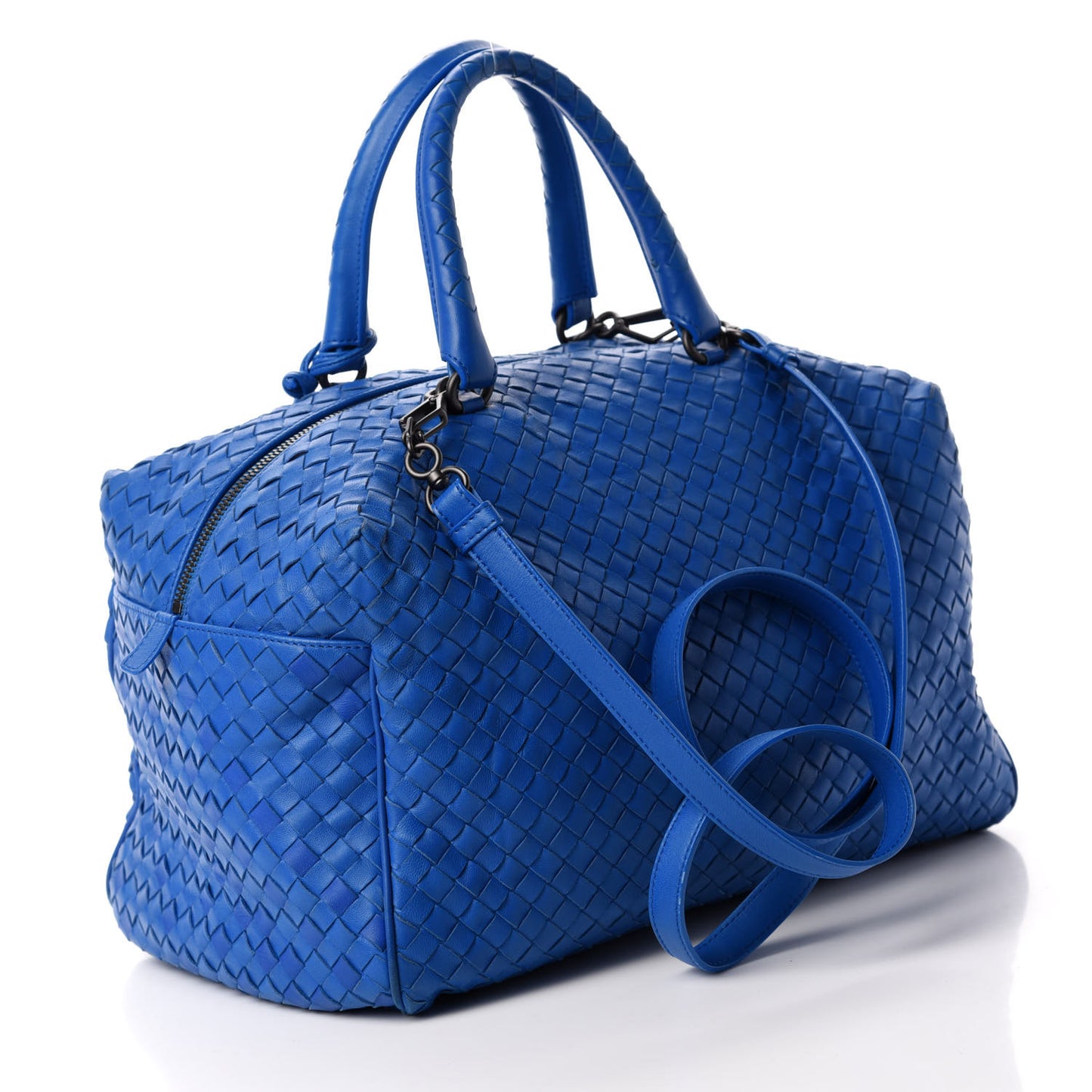 Nappa Intrecciato Boston Signal Blue