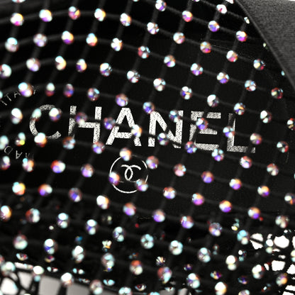 Chanel Mesh Crystal Patent CC Bow High Boots 38.5 Black 6 of 8