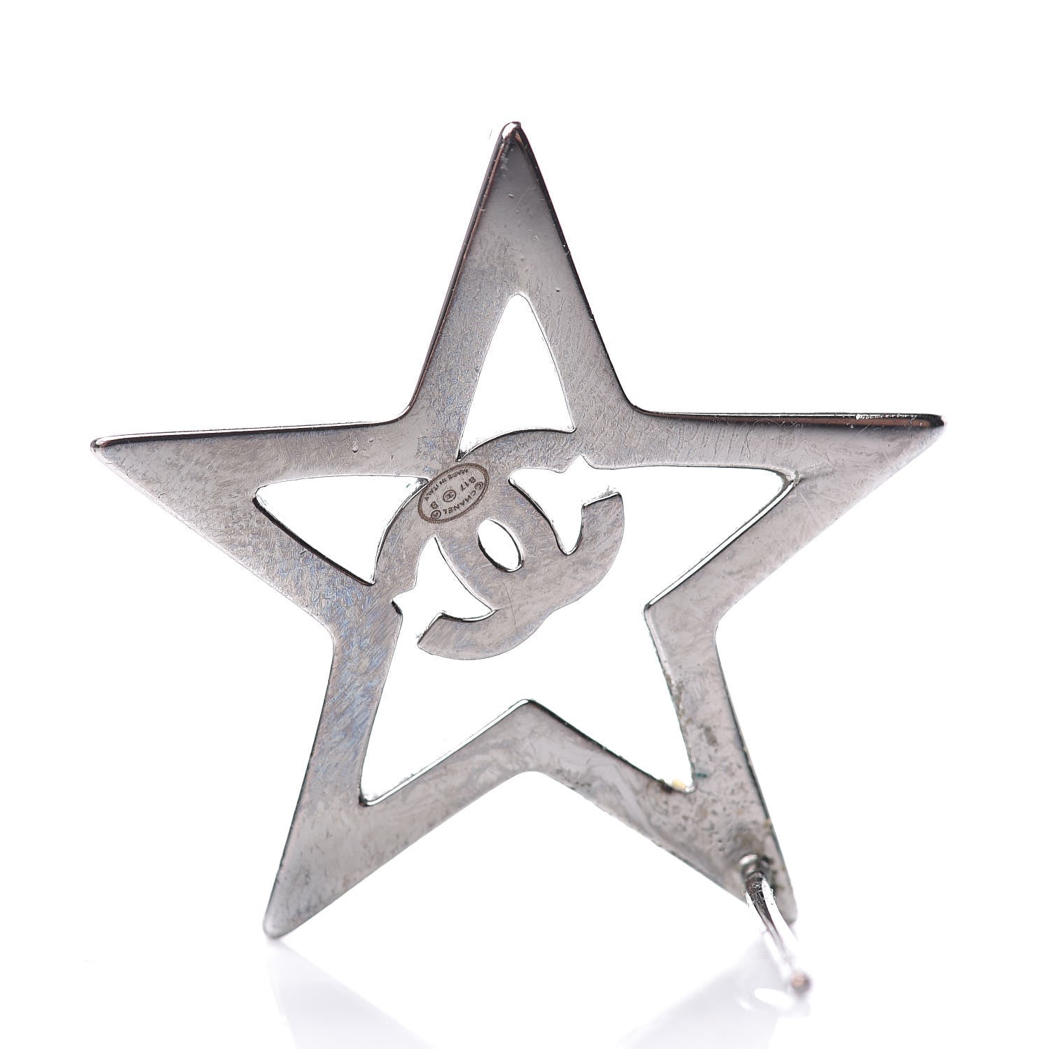 Chanel Ruthenium Crystal Star CC Earrings Iridescent Pink 4 of 5