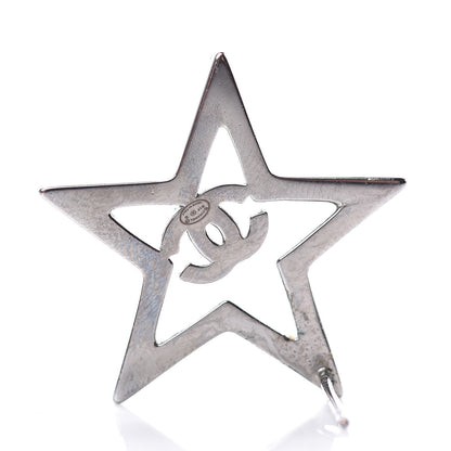 Chanel Ruthenium Crystal Star CC Earrings Iridescent Pink 4 of 5