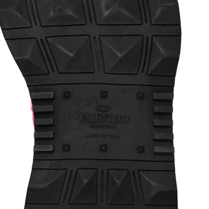 Valentino Garavani Suede Calfskin Lace Mesh Lacerunner Sneakers 39 Shocking Pink Pure Red 6 of 11