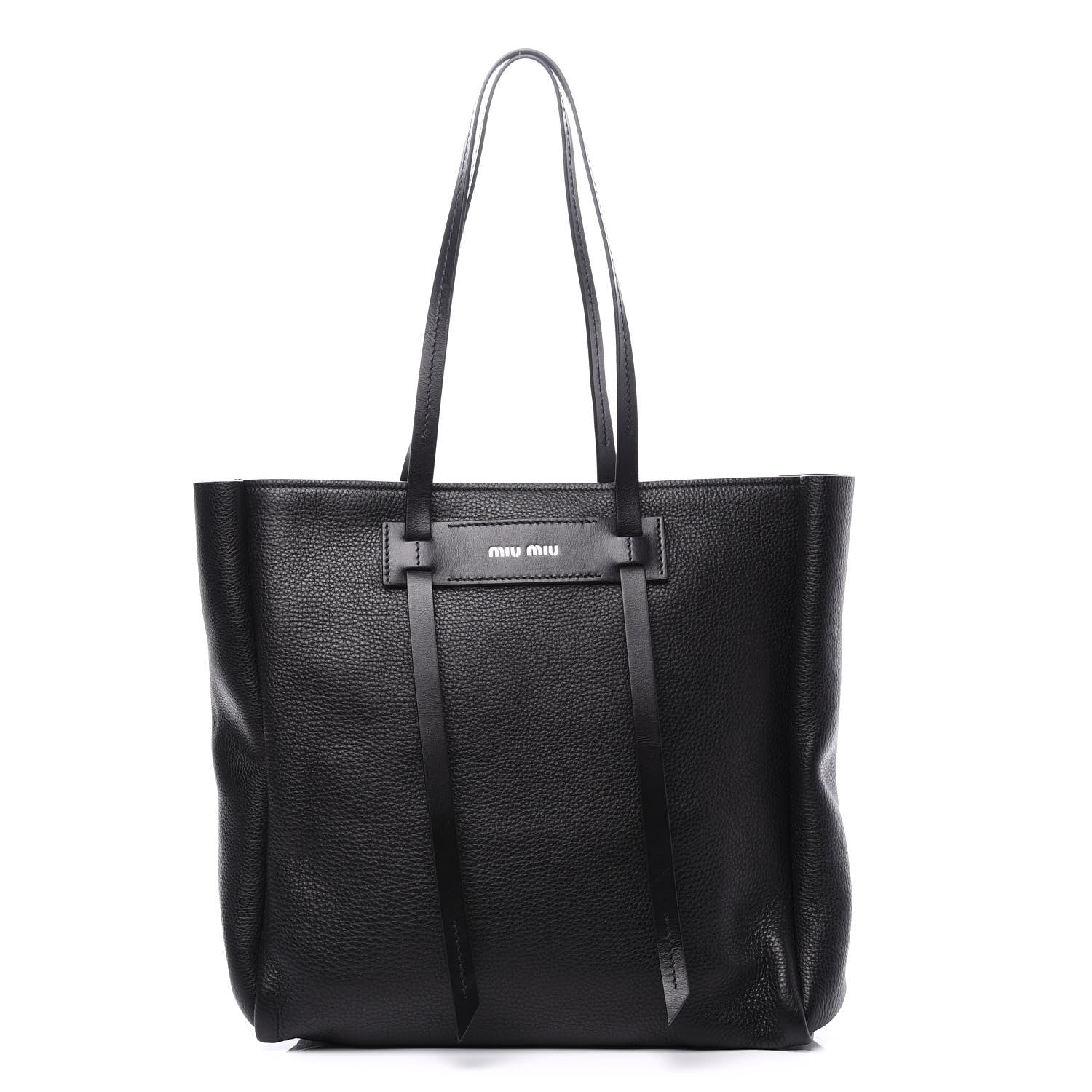 Miu Miu Vitello Daino Tote Black 2 of 12