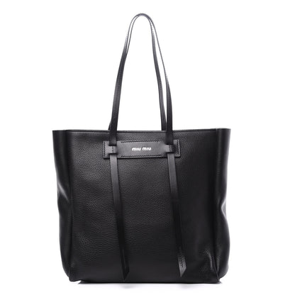 Miu Miu Vitello Daino Tote Black 2 of 12