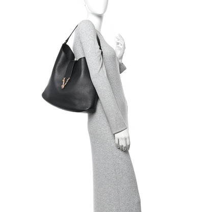Versace Grainy Calfskin Virtus Hobo Black 2 of 10