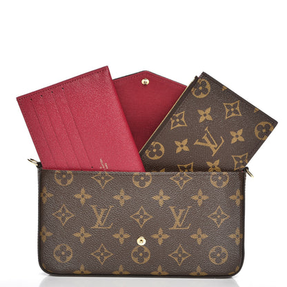 Louis Vuitton Monogram Pochette Felicie Chain Wallet Fuchsia 8 of 10