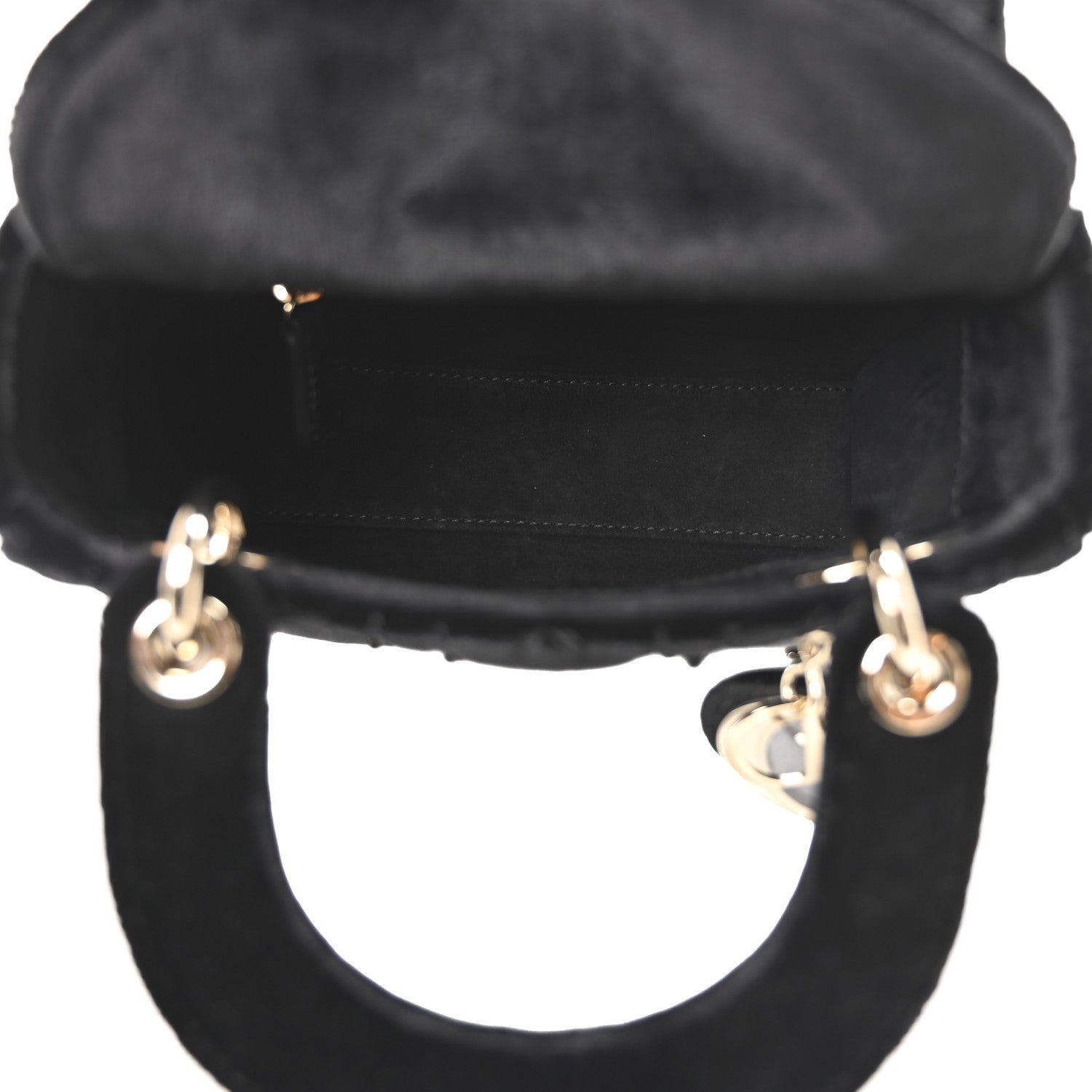 Christian Dior Velvet Beaded Mini Lady Dior Black 5 of 9