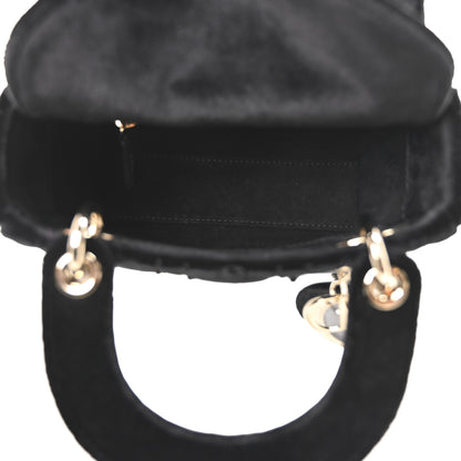 Christian Dior Velvet Beaded Mini Lady Dior Black 5 of 9