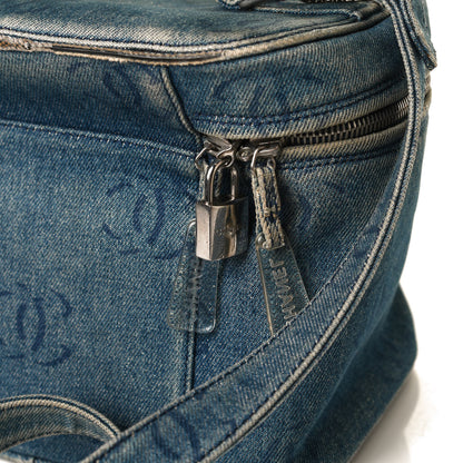 Chanel Denim Vanity Cosmetic Case Blue 12 of 19