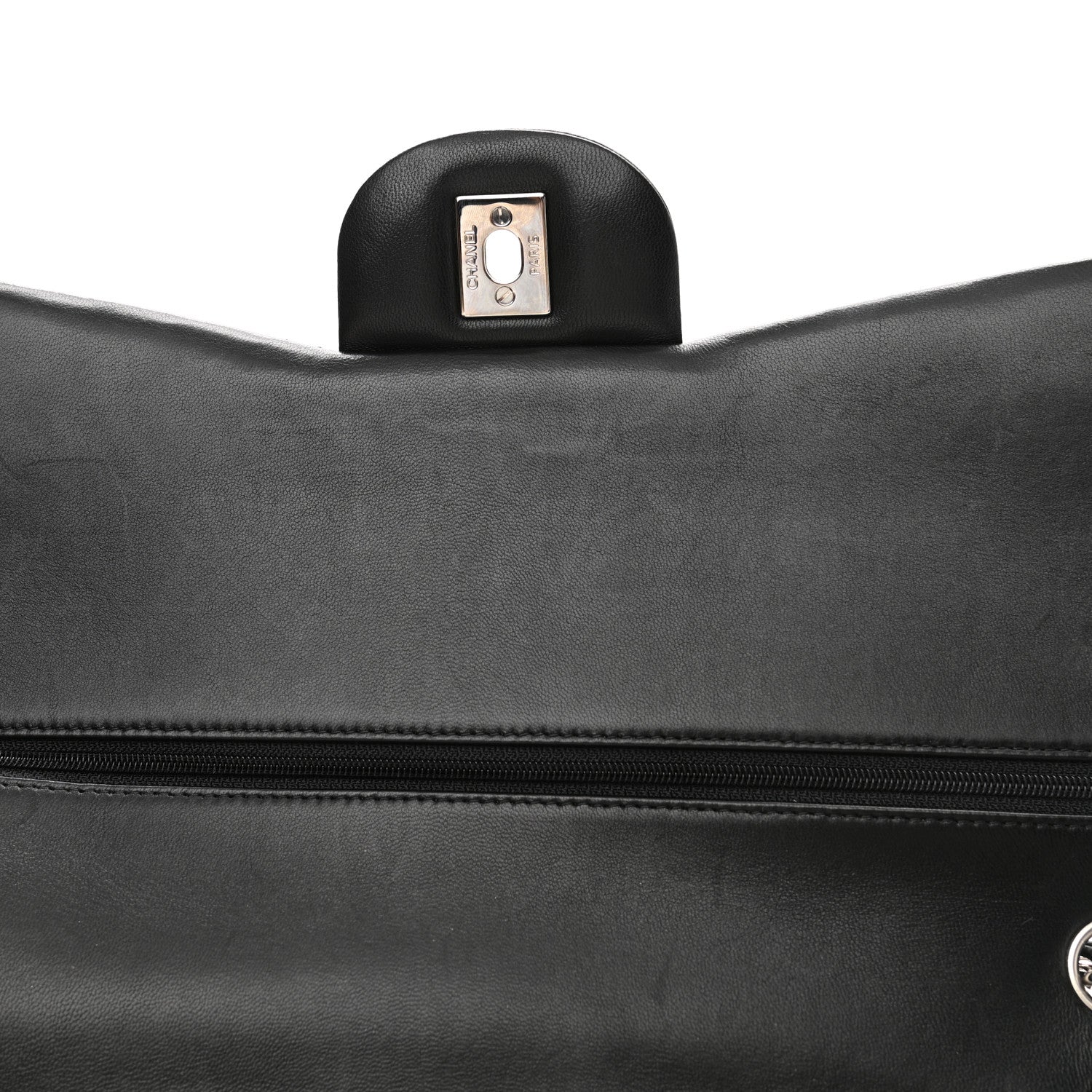 Chanel Lambskin Quilted Jumbo Double Flap Black 14 of 15