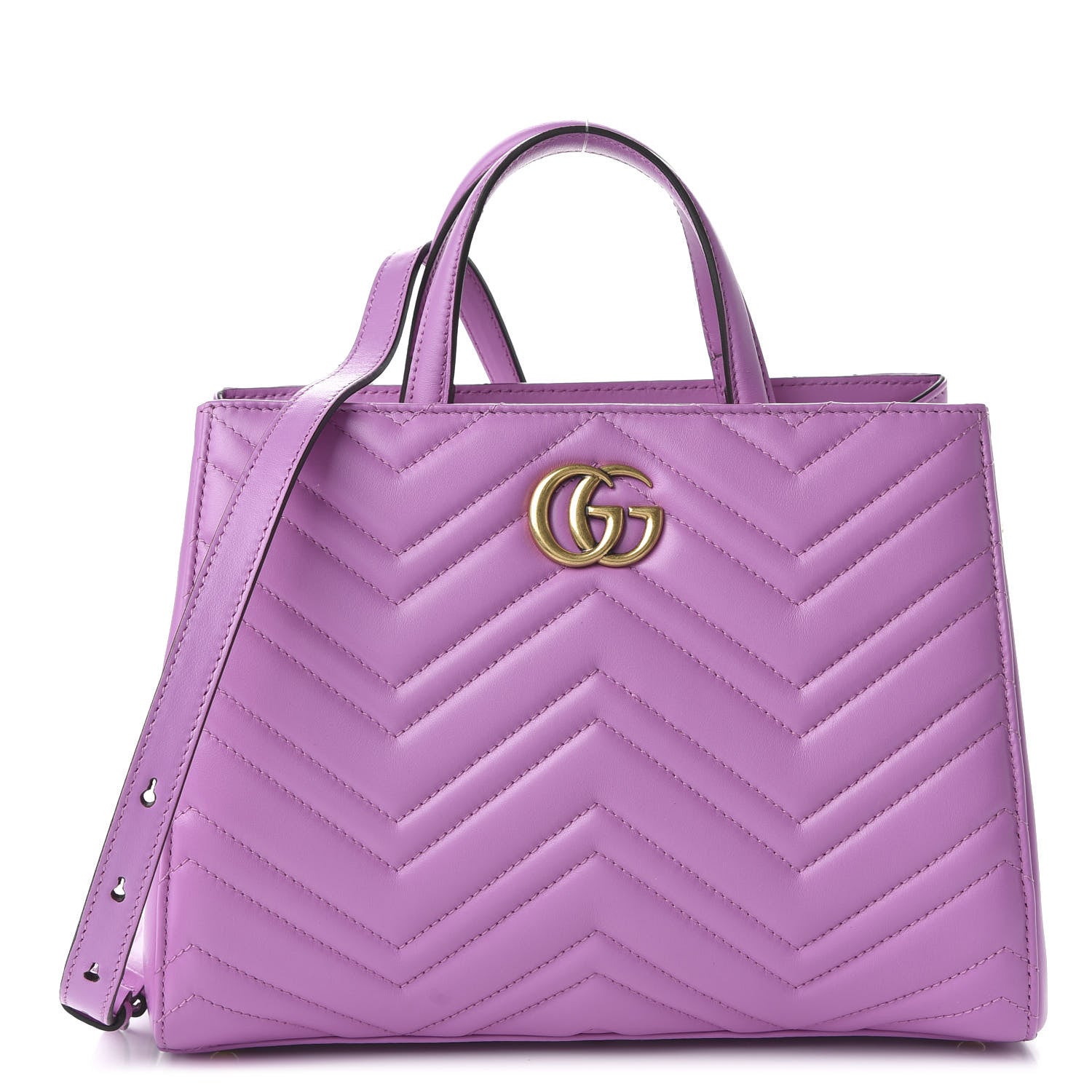 Gucci Calfskin Matelasse Small GG Marmont Tote Candy Mousse 1 of 10