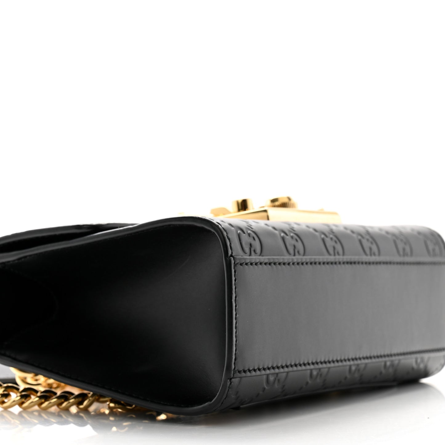 Guccissima Small Padlock Shoulder Bag Black