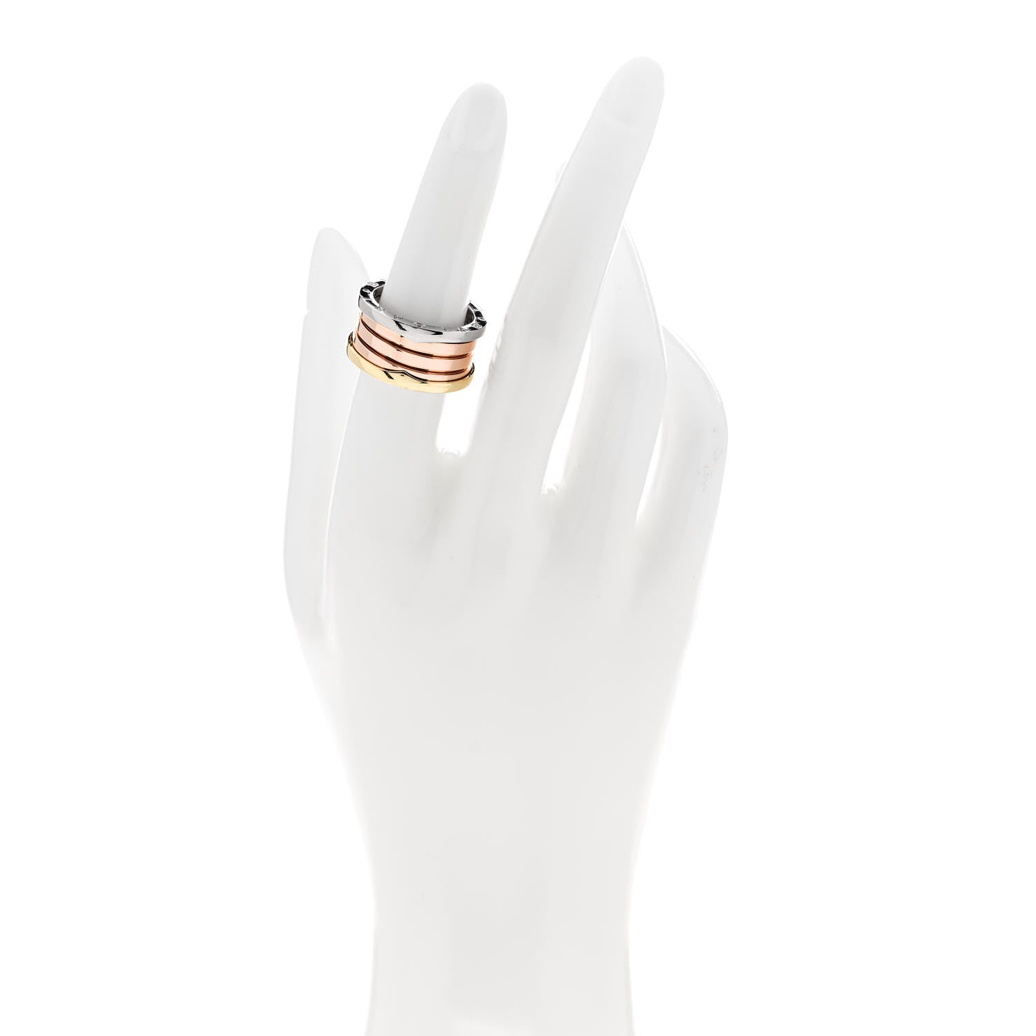 Bulgari 18K Rose White Yellow Gold B.Zero1 Four-Band Ring 54 6.75 2 of 6