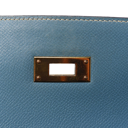 Hermes Epsom Kelly Sellier 32 Blue Jean 25 of 36